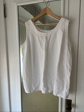 Vintage Venezia Vitale White Linen Tank Top